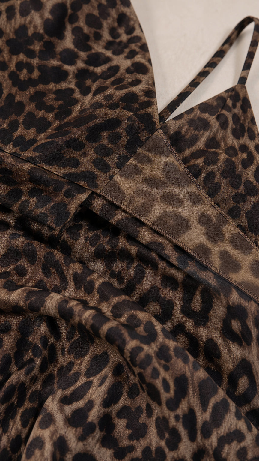 Close up of fabric texture and spaghetti straps