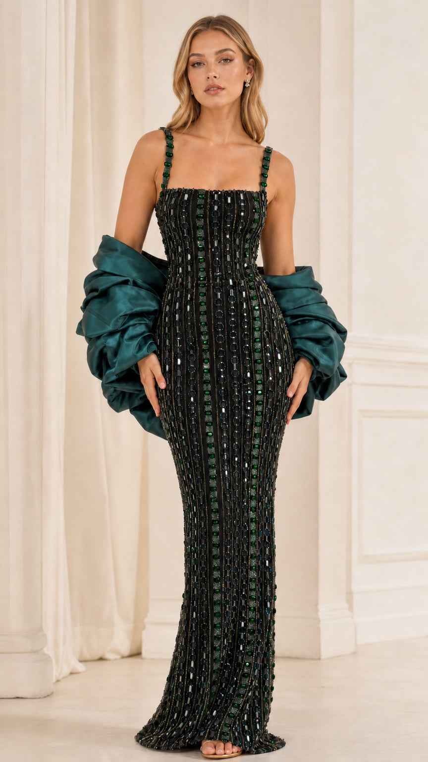 Front view of black variant with beaded texture