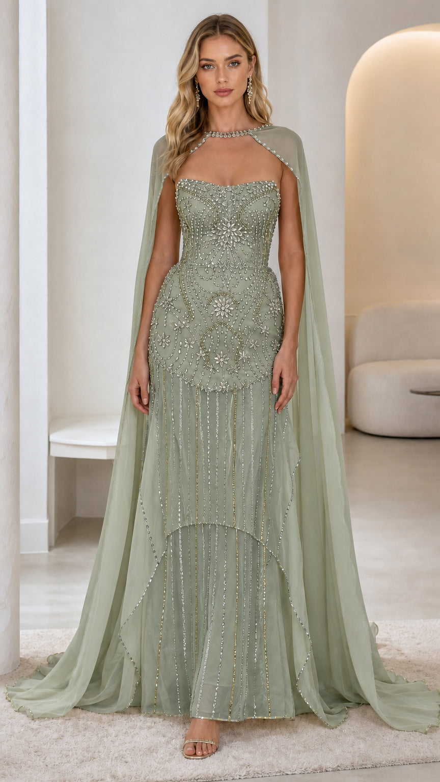 Front view of sage green color variant