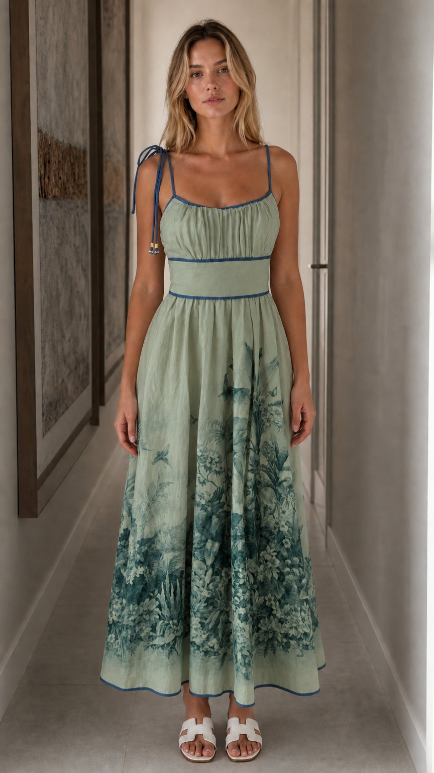 Front view of sage green color variant