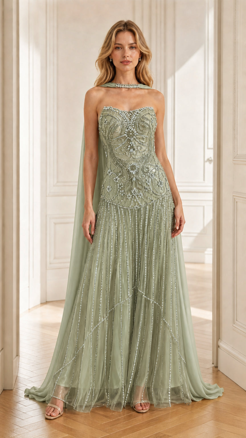 Front view of sage green color variant