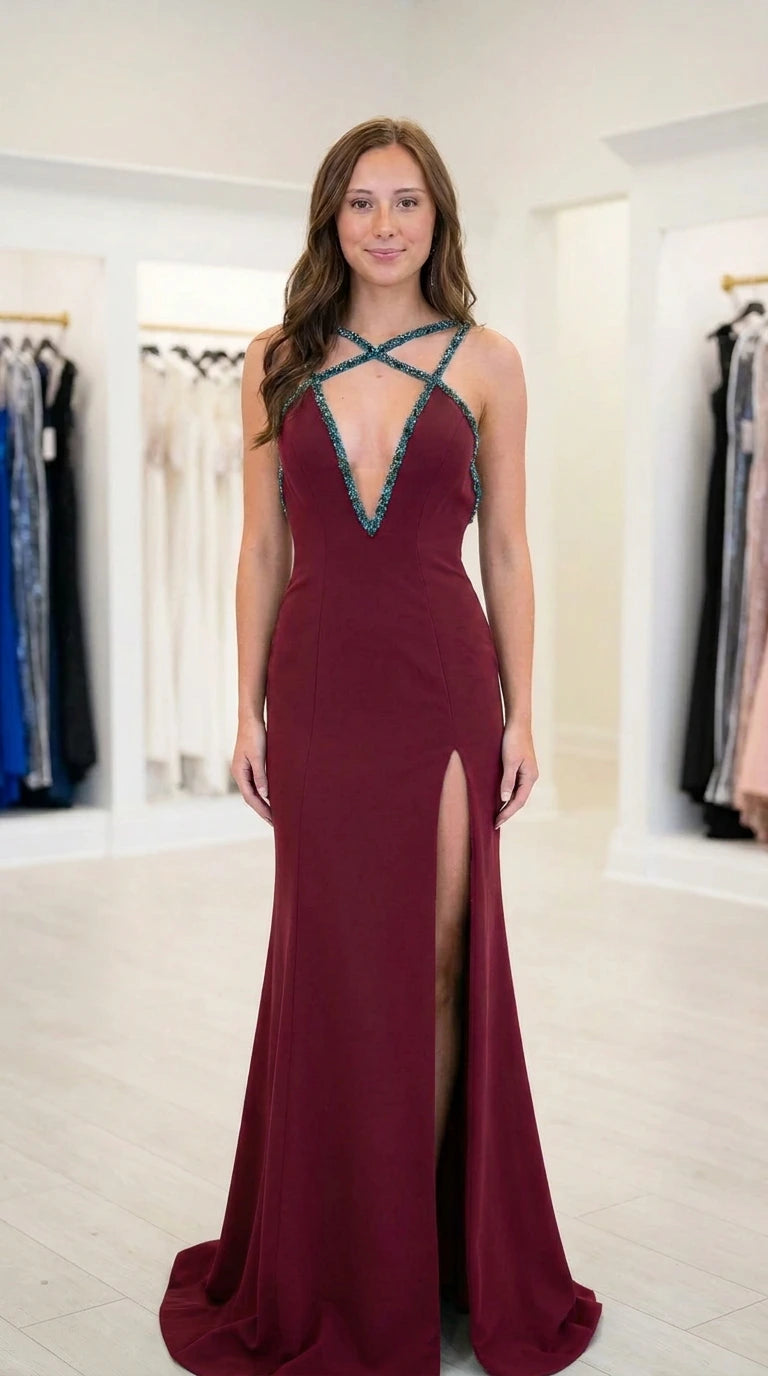 Front view in burgundy color variant