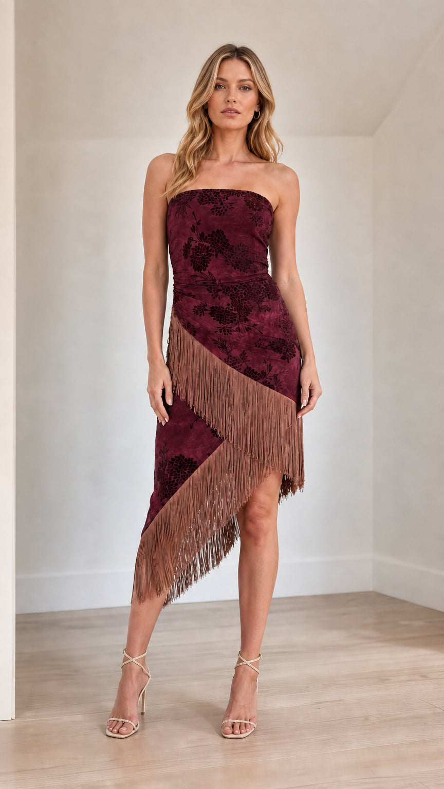 Front view in burgundy color variant