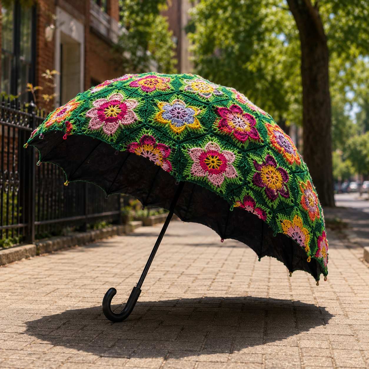 Handcrafted Crochet Floral Parasol