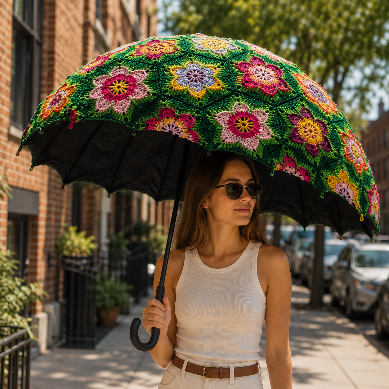 Handcrafted Crochet Floral Parasol