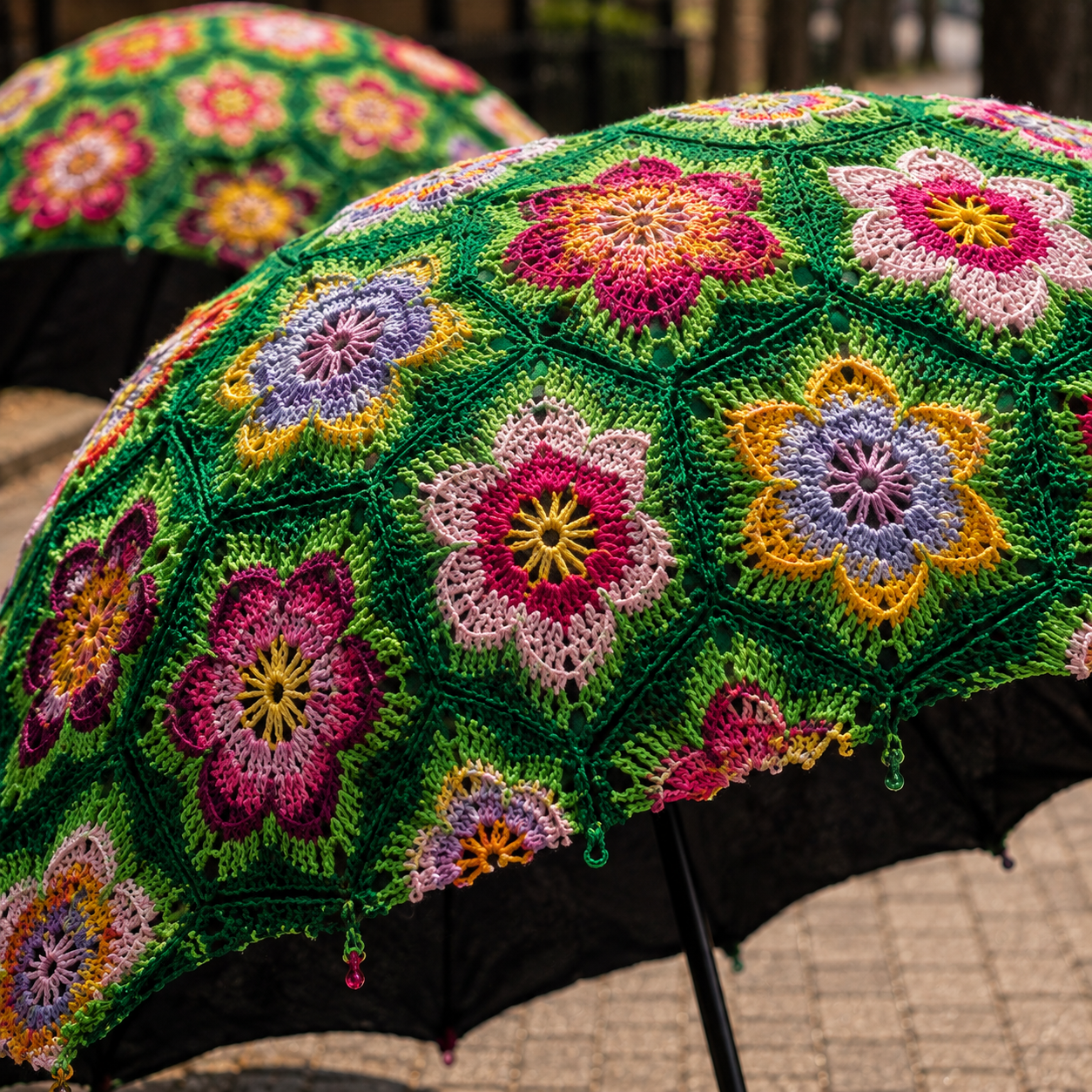 Handcrafted Crochet Floral Parasol
