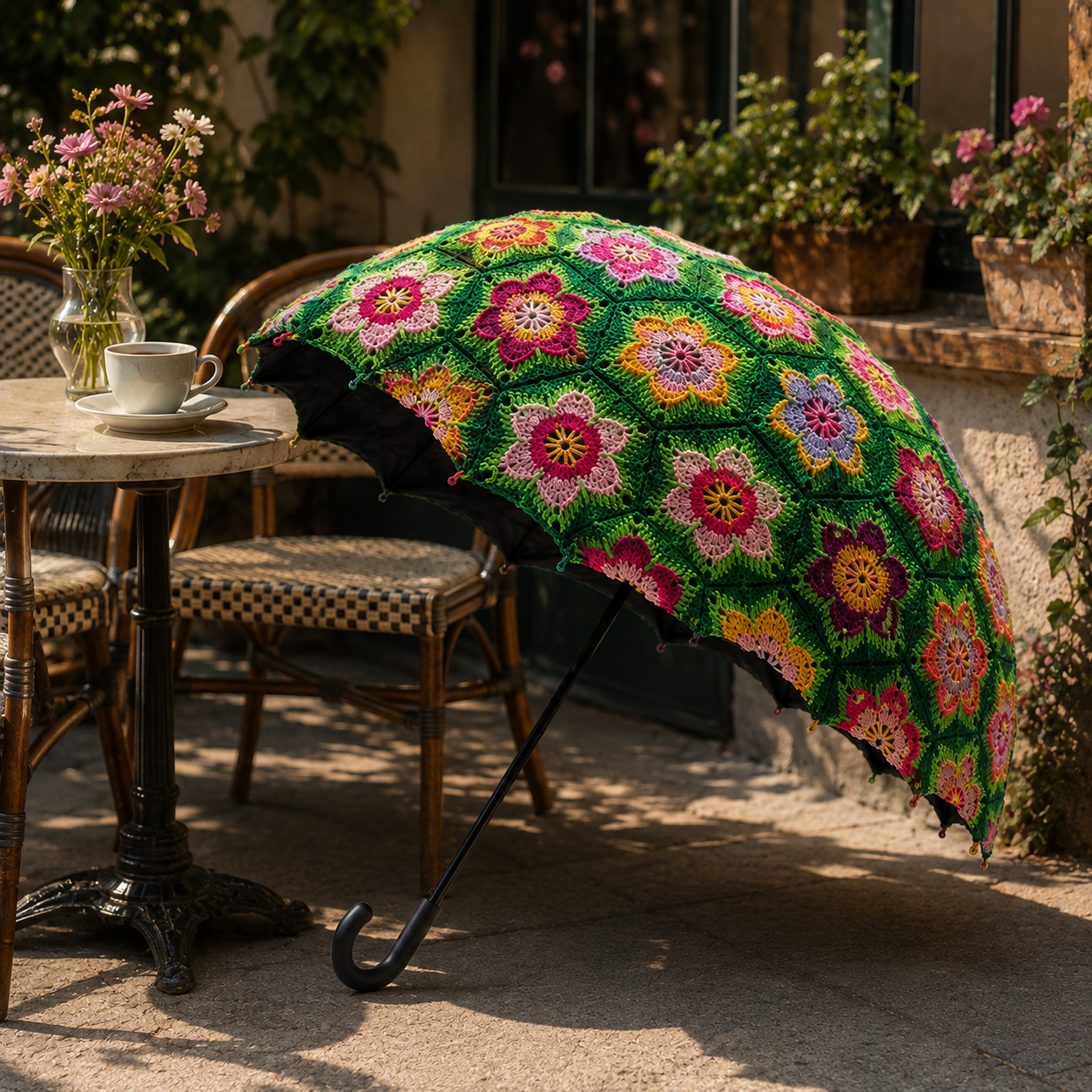Handcrafted Crochet Floral Parasol