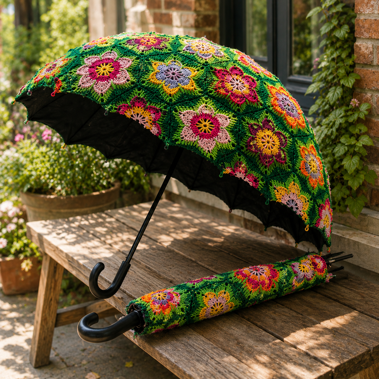Handcrafted Crochet Floral Parasol