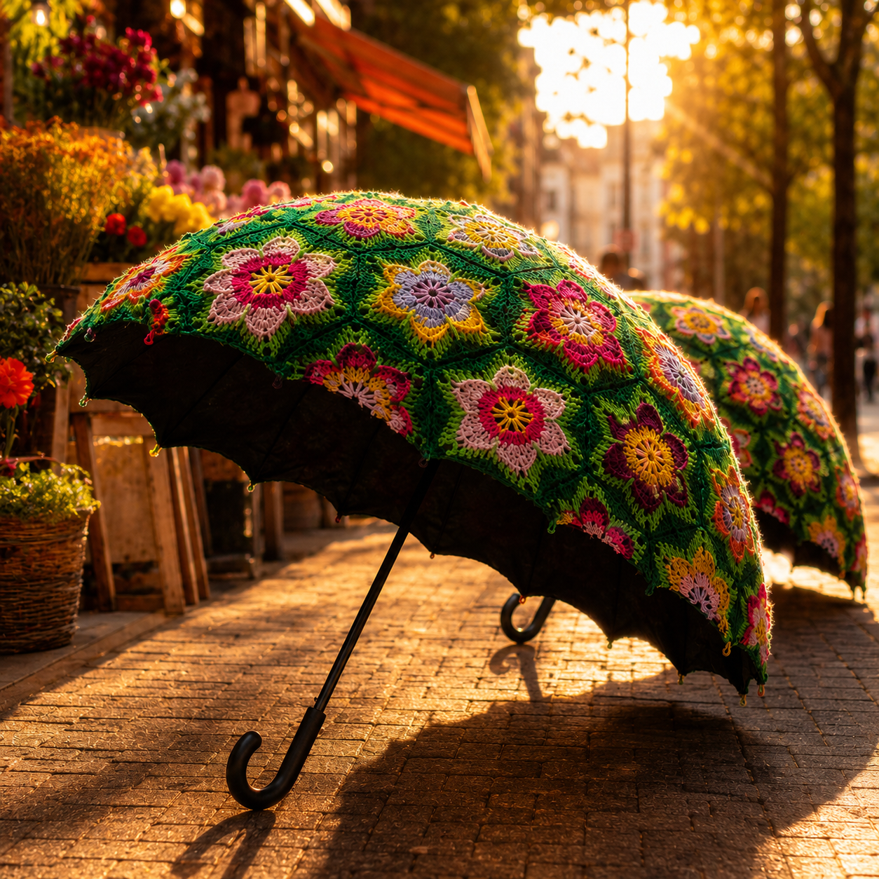 Handcrafted Crochet Floral Parasol