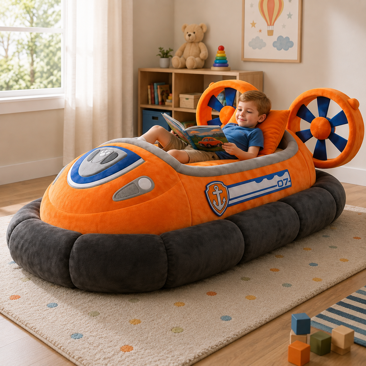 Hovercraft-Inspired Plush Sleeping Bed